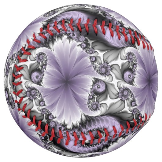 薄紫錯覚抽象芸術フローラフラクタル美術ファンタジー ソフトボール (正面左)