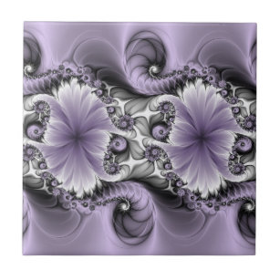 薄紫錯覚抽象芸術フローラフラクタル美術ファンタジー タイル