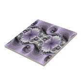 薄紫錯覚抽象芸術フローラフラクタル美術ファンタジー タイル (側面)