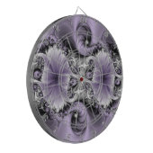 薄紫錯覚抽象芸術フローラフラクタル美術ファンタジー ダーツボード (正面左)