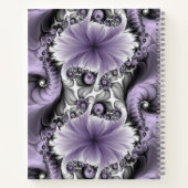 薄紫錯覚抽象芸術フローラフラクタル美術ファンタジー ノートブック (裏面)