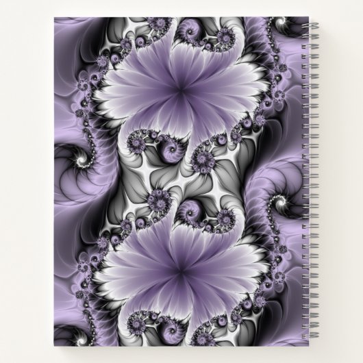 薄紫錯覚抽象芸術フローラフラクタル美術ファンタジー ノートブック (裏面)