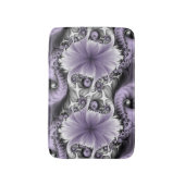 薄紫錯覚抽象芸術フローラフラクタル美術ファンタジー バスマット (正面縦)