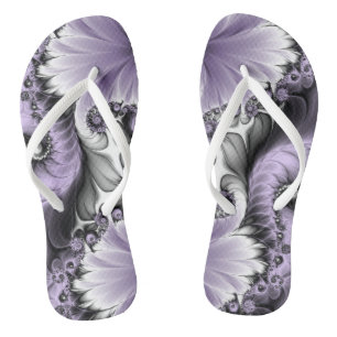 薄紫錯覚抽象芸術フローラフラクタル美術ファンタジー ビーチサンダル