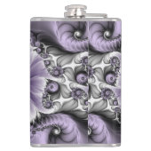 薄紫錯覚抽象芸術フローラフラクタル美術ファンタジー フラスク (裏面)
