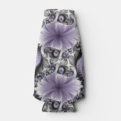 薄紫錯覚抽象芸術フローラフラクタル美術ファンタジー ボトルクーラー (正面)