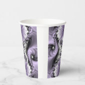 薄紫錯覚抽象芸術フローラフラクタル美術ファンタジー 紙コップ (右)