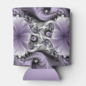 薄紫錯覚抽象芸術フローラフラクタル美術ファンタジー 缶クーラー (裏面)