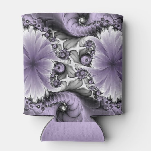 薄紫錯覚抽象芸術フローラフラクタル美術ファンタジー 缶クーラー (裏面)