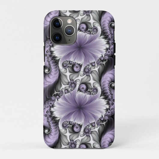 薄紫錯覚抽象芸術フローラフラクタル美術ファンタジー Case-Mate iPhoneケース (裏面)