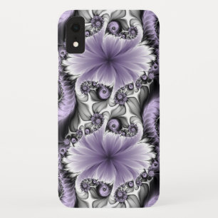 薄紫錯覚抽象芸術フローラフラクタル美術ファンタジー iPhone XRケース