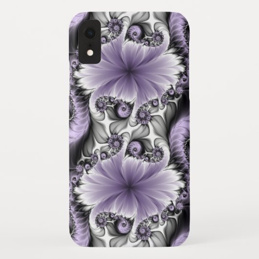 薄紫錯覚抽象芸術フローラフラクタル美術ファンタジー Case-Mate iPhoneケース (裏面)