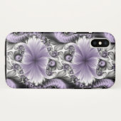 薄紫錯覚抽象芸術フローラフラクタル美術ファンタジー Case-Mate iPhoneケース (裏面(横))