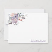 薄紫開花のフローラパーソナライズされたひな形 ノートカード (正面)