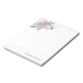 薄紫開花パーソナライズされたフローラひな形メモ ノートパッド (回転)