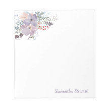 薄紫開花パーソナライズされたフローラひな形メモ