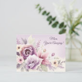 薄紫開花マザーズデイカード ポストカード (スタンド正面)