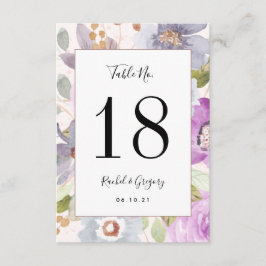 薄紫開花 |カスタマイズ可能なテーブル番号カード エンクロージャーカード