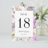 薄紫開花 |カスタマイズ可能なテーブル番号カード エンクロージャーカード (スタンド正面)