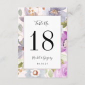 薄紫開花 |カスタマイズ可能なテーブル番号カード エンクロージャーカード (裏面)