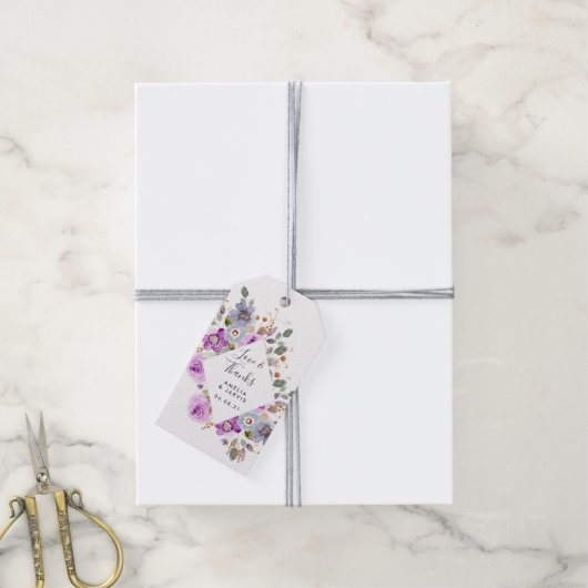 薄紫開花 |結婚式の引き出物ギフトラベル ギフトタグ (より糸付き)