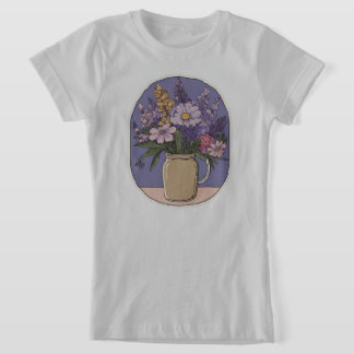 薄紫開花jar tシャツ