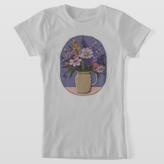 薄紫開花jar tシャツ (レイダウン)