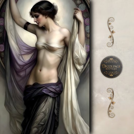 薄紫陰影女神ドレープされたデコページ 薄葉紙