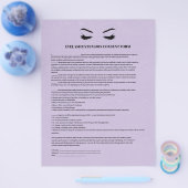 薄紫革まつ毛の延長の同意型枠 チラシ (シングル)