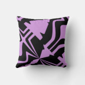 薄紫黒対角抽象芸術音波模様 クッション (裏面)