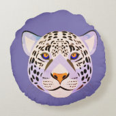 薄紫&オレンジヒョウ頭部装飾用クッション ラウンドクッション (裏面)