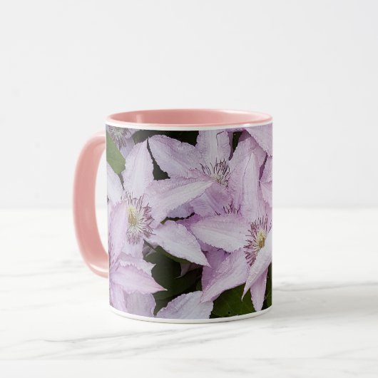 薄紫,クレマティス,美しい,花,薄紫の花, マグカップ (正面左)