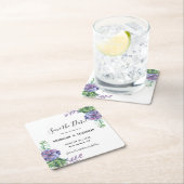 薄紫·サクカレンツ·ウェディング·セーブ·ザ·デート スクエアペーパーコースター (インサイチュ)