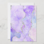薄紫・シルバー・グリッター・アゲ結婚ート 招待状 (裏面)