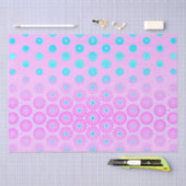 薄紫、スカイブルーとピンクの花 薄葉紙 (クラフト)