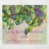 薄紫 スパークリングワインラベル (シングルラベル)