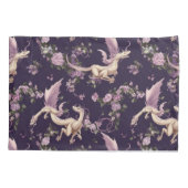 薄紫、バラ、および白ドラゴンズ枕ローケース 枕カバー (裏面)