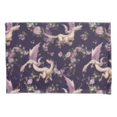 薄紫、バラ、および白ドラゴンズ枕ローケース 枕カバー (正面)