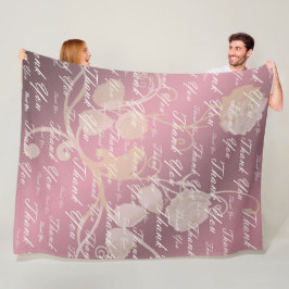 薄紫,バラ,金ゴールド，銀感謝してい, +お前，花， フリースブランケット