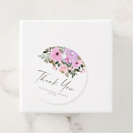 薄紫&ピンクフローラブーケブライダルシャワー フェイバータグ (インサイチュ)