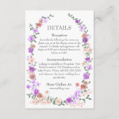 薄紫&ピーチバラガーデンつる植物結婚ズ詳細 エンクロージャーカード (正面)