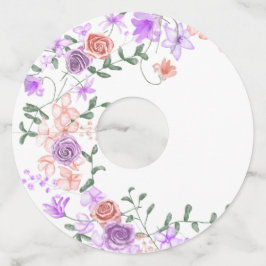 薄紫&ピーチバラワイングラスラベルラベル ワイングラスタグ