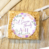 薄紫&ピーチフローラリース結婚ズモノグラム ラウンドシール