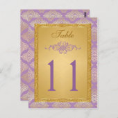 薄紫、フェイクグリッターダマスク表番号はがき ポストカード (正面/裏面)