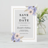 薄紫&ベージュフラワーズザデイト招待状 招待状 (スタンド正面)