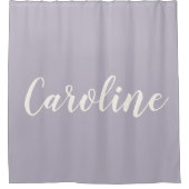 薄紫・ミニマリスト・カパーソナライズされたリグラフ名  シャワーカーテン (正面)