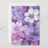 薄紫、メイブ、シルバーのフローラ結婚 招待状 (裏面)