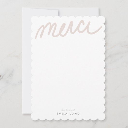 薄紫「メルシ」文房具 ノートカード (正面)