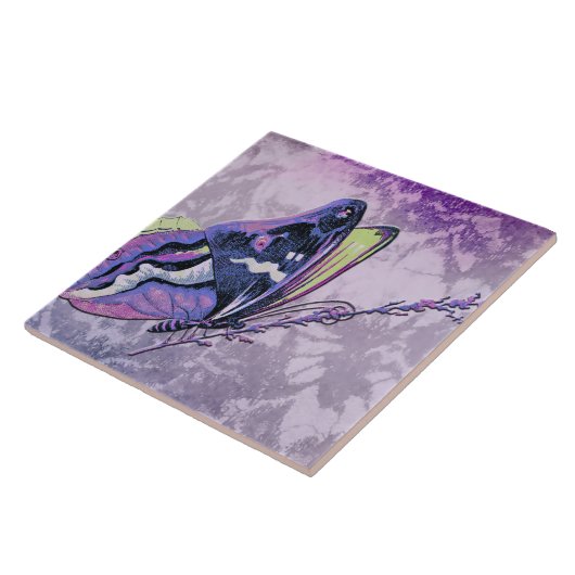 薄紫、紫色および春の緑のPAPILLON COLORÉ タイル (側面)