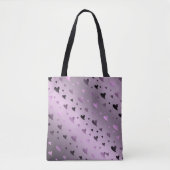 薄紫,紫,ハート,愛,バレンタイン,形,記号 トートバッグ (正面)